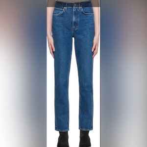 Agolde stovepipe stretch jeans in helm 26